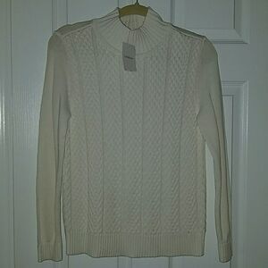 Croft & Barrow white sweater Sz.PM NWT